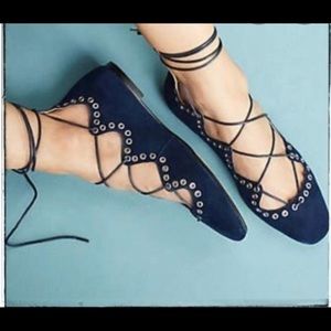 Anthropologie Silent D, Utahlia boho riveted flats